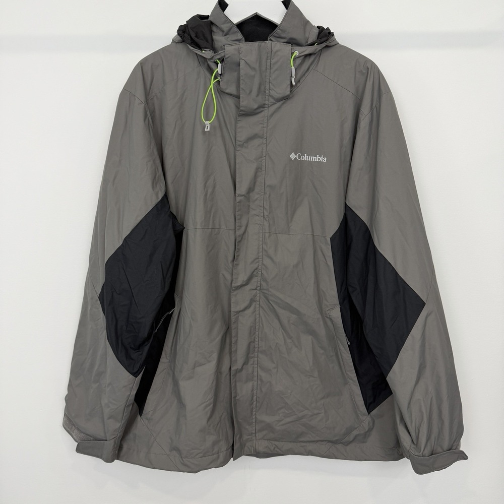 Columbia Omni-Shield Interchange Jacket Mens XL Gray Black Waterproof Ski Shell